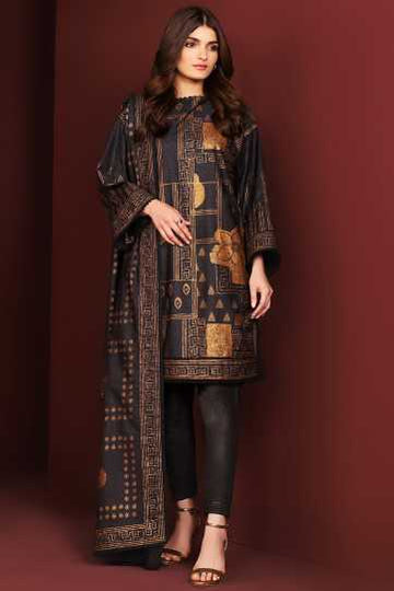 AlKaram Fw-08-20 Black Winter Collection 2020